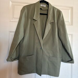 Alfred Dunner Olive Green Blazer Classic Suit Jacket